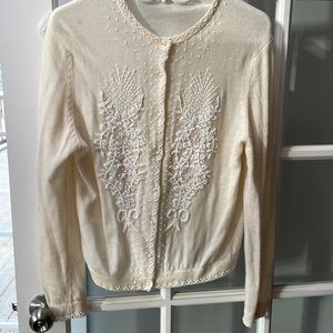 Vintage Wool Beaded cardigan, size M